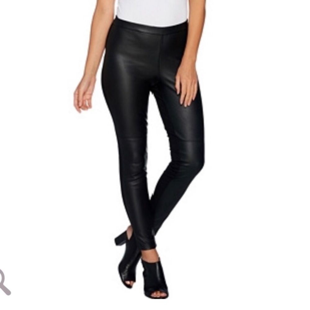 H by Halston Faux Stretch Leather & Ponte Leggings